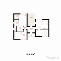 КГ Lake Villa — 3-ком 103,3 м² (от 50 100 500 тг)