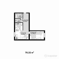 ЖК Bavaria De Luxe — 2-ком 70,3 м² (от 21 096 000 тг)