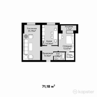 ЖК Bavaria De Luxe — 2-ком 71,2 м² (от 21 354 000 тг)