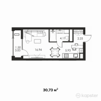 ЖК Meridian Apartments — 1-ком 30,7 м² (null)