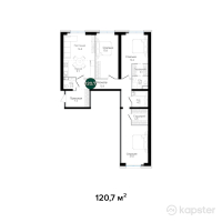 ЖК RAMS Garden — 4-ком 120,7 м² (от 144 840 000 тг)
