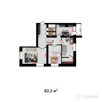 ЖК Park House — 3-ком 82,2 м² (от 31 647 000 тг)