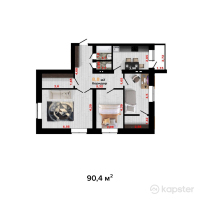 ЖК Park House — 3-ком 90,4 м² (от 34 804 000 тг)