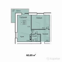 ЖК Diamond — 2-ком 60,7 м² (от 25 473 000 тг)