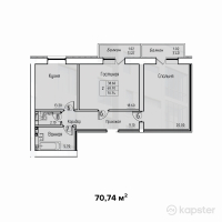 ЖК Diamond — 2-ком 70,7 м² (от 29 710 900 тг)