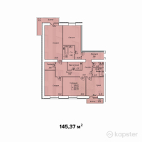 ЖК Diamond — 4-ком 145,4 м² (от 61 055 500 тг)