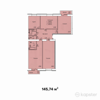 ЖК Diamond — 4-ком 145,7 м² (от 61 210 900 тг)