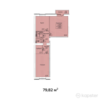ЖК Diamond — 2-ком 79,8 м² (от 33 524 500 тг)
