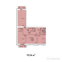 ЖК Diamond — 3-ком 111,1 м² (от 46 678 900 тг)