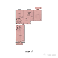 ЖК Diamond — 3-ком 115,1 м² (от 48 358 900 тг)