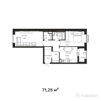 ЖК Talmas — 2-ком 71,3 м² (от 43 106 250 тг)