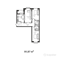 ЖК Talmas — 3-ком 92 м² (от 55 641 850 тг)