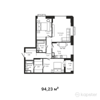 ЖК Talmas — 3-ком 94,2 м² (от 57 009 150 тг)