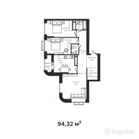 ЖК Talmas — 3-ком 94,3 м² (от 57 063 600 тг)