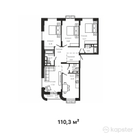 ЖК Talmas — 4-ком 110,3 м² (от 66 731 500 тг)