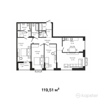 ЖК Talmas — 4-ком 119,5 м² (от 72 303 550 тг)
