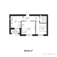 ЖК Manar — 2-ком 60,9 м² (от 32 292 900 тг)