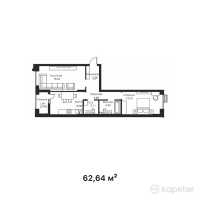 ЖК Gasyr — 2-ком 62,6 м² (от 26 935 200 тг)