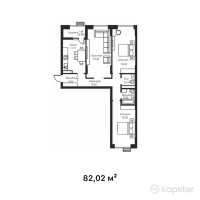 ЖК Gasyr — 3-ком 82 м² (от 35 268 600 тг)