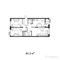 ЖК Gasyr — 3-ком 82,3 м² (от 35 389 000 тг)