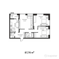 ЖК Gasyr — 3-ком 87,8 м² (от 37 736 800 тг)