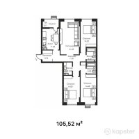 ЖК Gasyr — 4-ком 105,5 м² (от 45 373 600 тг)