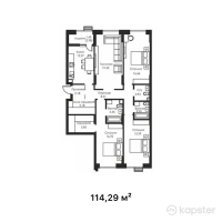 ЖК Gasyr — 4-ком 114,3 м² (от 49 144 700 тг)
