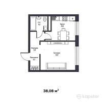 ЖК Arlan — 1-ком 38.1 м² (от 15,993,600 тг)