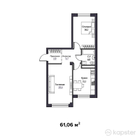 ЖК Arlan — 2-ком 61.1 м² (от 25,645,200 тг)