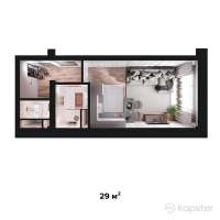 ЖК Каспий — 1-ком 29 м² (от 8 700 000 тг)