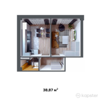 ЖК Каспий — 1-ком 38,9 м² (от 11 661 000 тг)