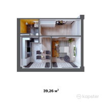 ЖК Каспий — 1-ком 39,3 м² (от 11 778 000 тг)