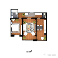 ЖК Center City — 2-ком 78 м² (от 33 540 000 тг)