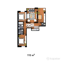 ЖК Center City — 3-ком 115 м² (от 49 450 000 тг)
