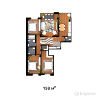 ЖК Center City — 4-ком 138 м² (от 59 340 000 тг)