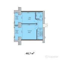 ЖК CHICAGO — 1-ком 46,7 м² (от 17 746 000 тг)