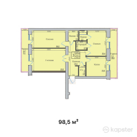 ЖК CHICAGO — 3-ком 98,5 м² (от 37 430 000 тг)