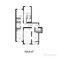 ЖК Beibarys Residence — 4-ком 125,6 м² (от 63 428 000 тг)