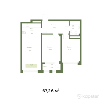 ЖК Kamenka Park — 3-ком 67,3 м² (от 41 028 600 тг)