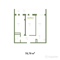 ЖК Kamenka Park — 3-ком 78,8 м² (от 48 061 900 тг)