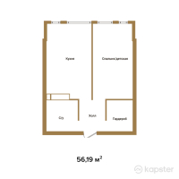 ЖК New Life — 1-ком 56,2 м² (от 22 869 330 тг)