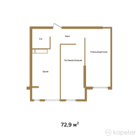 ЖК New Life — 2-ком 72,9 м² (от 29 670 300 тг)