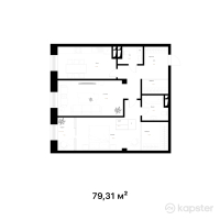 КД Seneca — 2-ком 79,3 м² (от 97 551 300 тг)