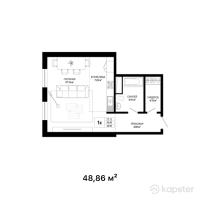 КД Citadel — 1-ком 48,9 м² (от 20 521 200 тг)