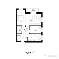 КД Citadel — 4-ком 79 м² (от 33 171 600 тг)