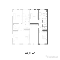 ЖК NOVA 23 — 2-ком 67,5 м² (от 34 131 436 тг)