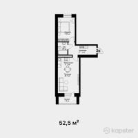 ЖК Geneva — 2-ком 52,5 м² (от 22 575 000 тг)