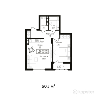 ЖК Argymaq — 2-ком 50,7 м² (от 30 166 500 тг)