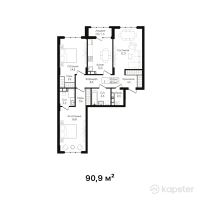 ЖК Argymaq — 3-ком 90,9 м² (от 54 085 500 тг)
