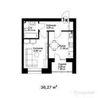 ЖК Honnete — 1-ком 36,3 м² (от 18 135 000 тг)